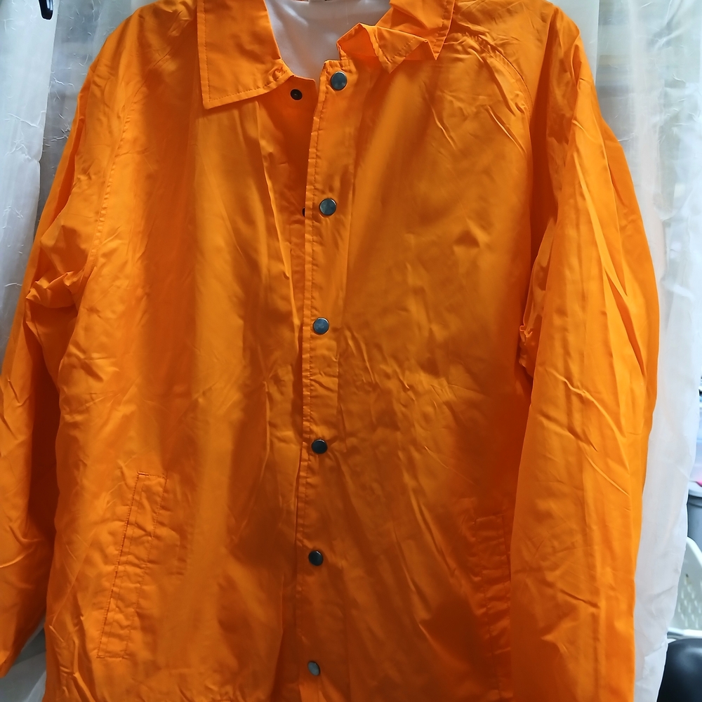 Men's Bright Orange Windbreaker Jacket